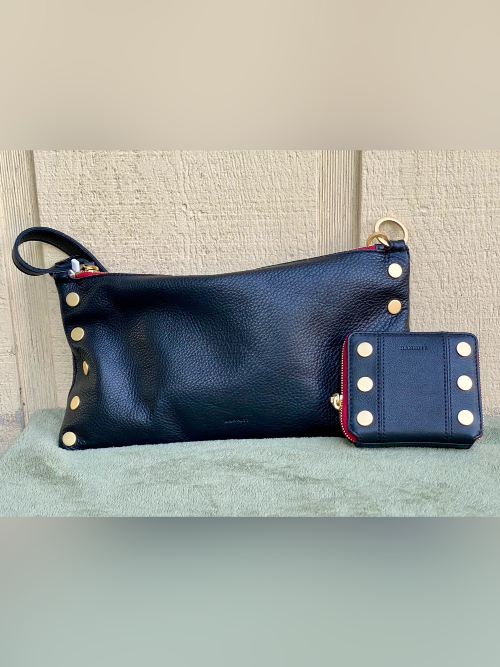 New Hammitt Med Black Leather Kyle convertible Bag & 5 North Wallet